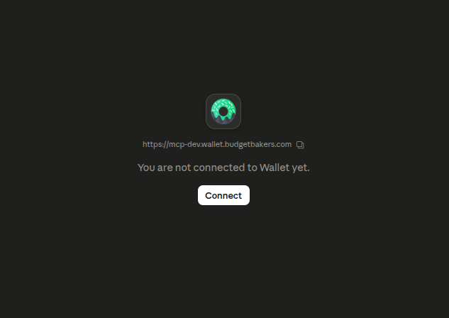 Wallet-Benutzerdefinierter Connector mit der Schaltfläche „Connect“